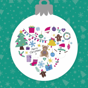 10 Christmas Cards: Heart of Christmas Bauble