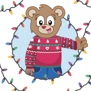 10 Christmas Cards: Katie Bear Lights