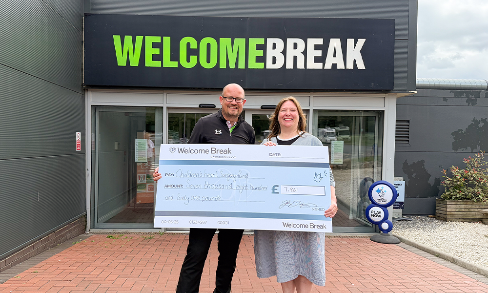 Heart hero inspires Welcome Break Charitable Fund donation