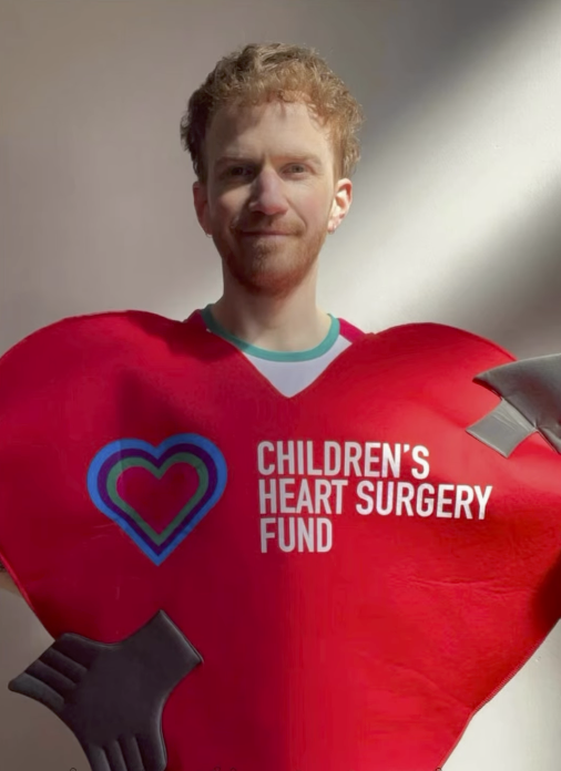 James dressed as a love heart