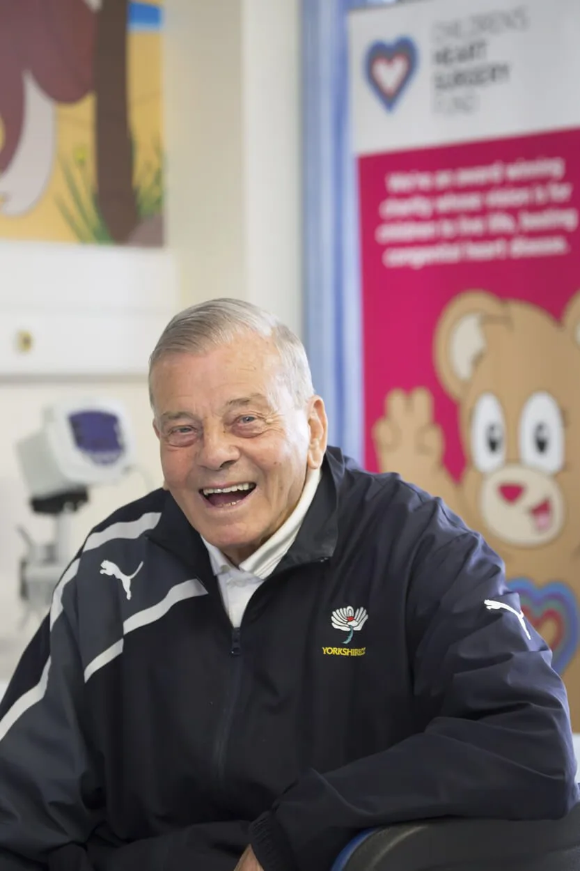 Legendary cricket umpire and commentator Dickie Bird OBE has donated £30,000 to Children’s Heart Surgery Fund (CHSF), and become their new ambassador